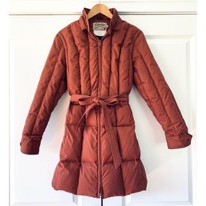 Vintage Cabela’s Sz 12 Coat Down Filled Puffer Parka Fox Fur Hood Burnt Orange